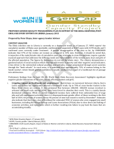 PROPOSED GENDER EQUALITY PROGRAMMING PLAN IN SUPPORT OF THE EBOLA... EBOLA RECOVERY EFFORTS IN LIBERIA, January 2015