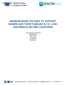 MINIMUM WAGE POLICIES TO SUPPORT AND MIDDLE-INCOME COUNTRIES