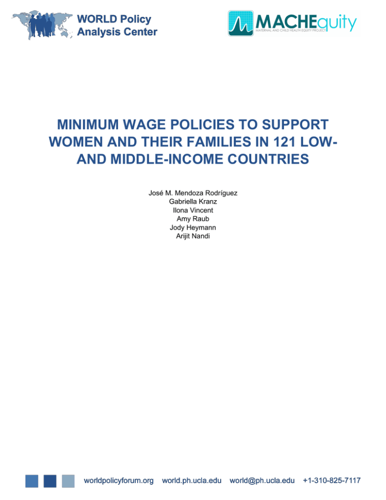 MINIMUM WAGE POLICIES TO SUPPORT AND COUNTRIES