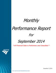 Monthly Performance Report September 2014 For