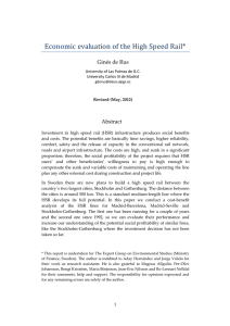 Economic evaluation of the High Speed Rail* Ginés de Rus Abstract