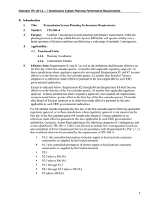 A.  Introduction 1. Title: Transmission System Planning Performance Requirements