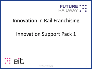 Innovation in Rail Franchising Innovation Support Pack 1 www.futurerailway.org 1
