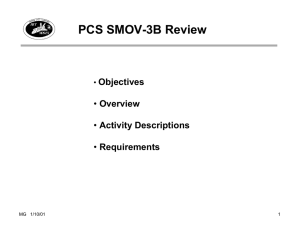 PCS SMOV-3B Review Objectives Overview Activity Descriptions
