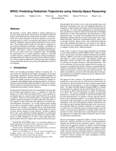 BRVO: Predicting Pedestrian Trajectories using Velocity-Space Reasoning Sujeong Kim Stephen J. Guy