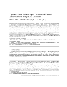 Dynamic Load Balancing in Distributed Virtual Environments using Heat Diffusion