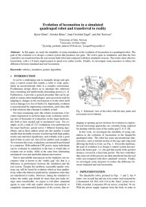 Evolution of locomotion in a simulated Kyrre Glette , Gordon Klaus