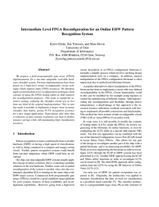 Intermediate Level FPGA Reconfiguration for an Online EHW Pattern Recognition System