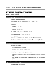 DYNAMIC OLIGOPOLY MODELS SØK/ECON 535 Imperfect Competition and Strategic Interaction ( )