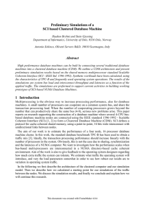 Preliminary Simulations of a SCI based Clustered Database Machine