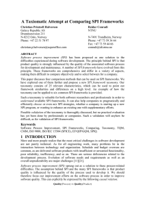 A Taxiomatic Attempt at Comparing SPI Frameworks