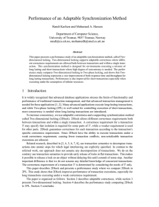 Performance of an Adaptable Synchronization Method