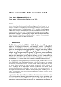 A Proof Environment for Partial Specifications in OUN