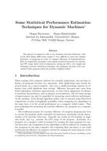 Some Statistical Performance Estimation Techniques for Dynamic Machines