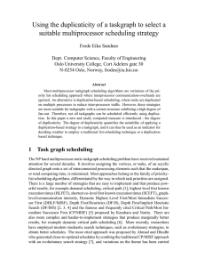 Using the duplicaticity of a taskgraph to select a