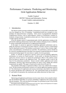 Performance Contracts: Predicting and Monitoring Grid Application Behavior