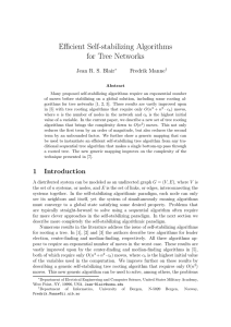 Eﬃcient Self-stabilizing Algorithms for Tree Networks Jean R. S. Blair Fredrik Manne