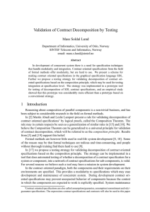 Validation of Contract Decomposition by Testing Mass Soldal Lund