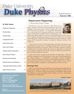 Department Happenings In this Issue: Summer 2006 Annual Newsletter