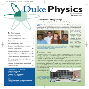 Duke Physics W Department Happenings