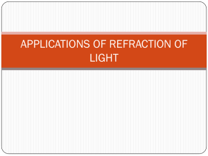 APPLICATIONS OF REFRACTION OF LIGHT