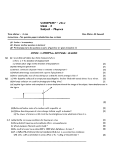 GuessPaper – 2010 Class – X Subject – Physics