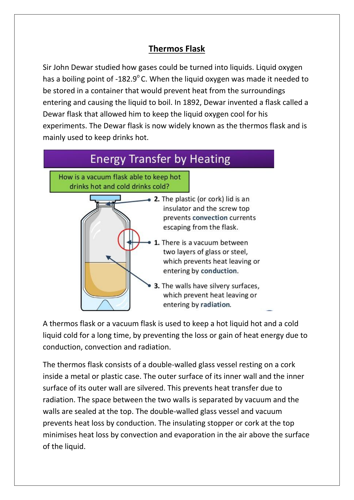 Uses of hot sale thermos flask