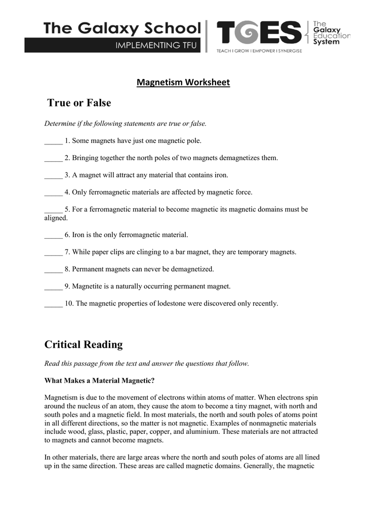 true-or-false-magnetism-worksheet