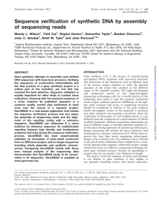 Sequence verification of synthetic DNA by assembly of sequencing reads