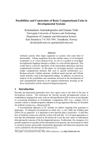 Possibilities and Constraints of Basic Computational Units in Developmental Systems