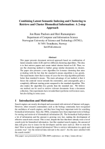 Combining Latent Semantic Indexing and Clustering to