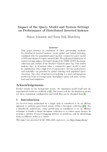 Impact of the Query Model and System Settings
