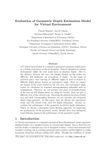 Evaluation of Geometric Depth Estimation Model for Virtual Environment Puneet Sharma