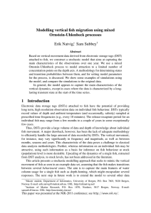 Modelling vertical fish migration using mixed Ornstein-Uhlenbeck processes Erik Natvig , Sam Subbey