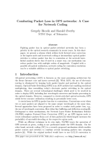 Combating Packet Loss in OPS networks: A Case for Network Coding