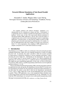 Towards Efficient Simulation of Task Based Parallel Applications