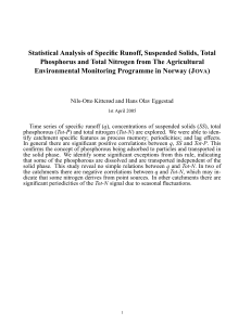 Statistical Analysis of Specific Runoff, Suspended Solids, Total