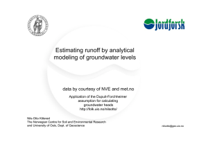 Estimating runoff by analytical modeling of groundwater levels