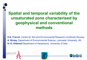 Spatial and temporal variability of the unsaturated zone characterised by methods