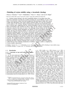 Modeling of craton stability using a viscoelastic rheology