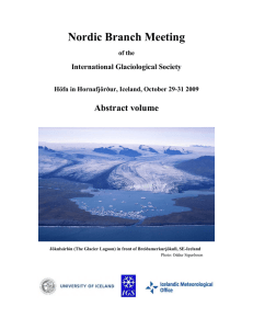 Nordic Branch Meeting Abstract volume International Glaciological Society of the