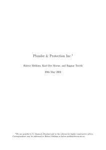 Plunder &amp; Protection Inc. 1 29th May 2002