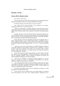 Decision -/CP.20 Lima call for climate action Advance unedited version