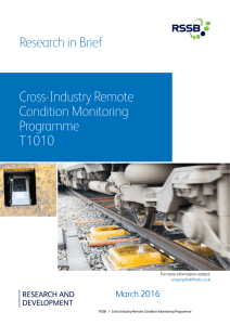 Research in Brief Cross-Industry Remote Condition Monitoring Programme