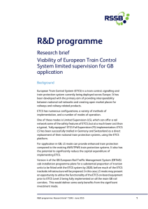 R&amp;D programme Research brief Viability of European Train Control