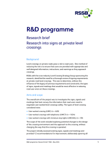 R&amp;D programme Research brief Research into signs at private level crossings