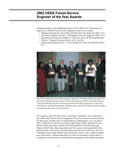 2002 USDA Forest Service Engineer of the Year Awards