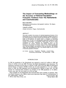 The  Impact  of  Forecasting Methodology  on