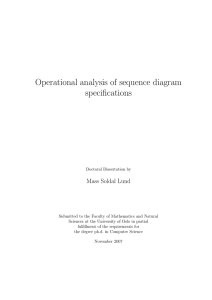 Operational analysis of sequence diagram specifications Mass Soldal Lund