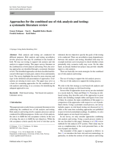 Approaches for the combined use of risk analysis and testing: